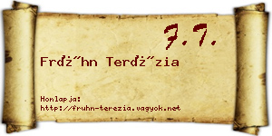 Frühn Terézia névjegykártya